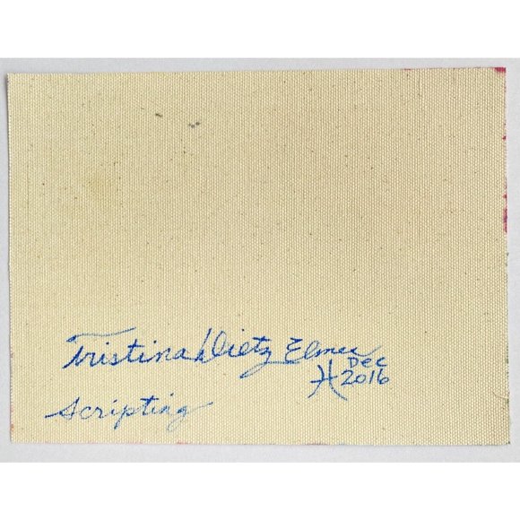 Scripting - Original Wall Art Liquid Oil Paint & Marker Signed Painting 6”x8” - Picture 8 of 8